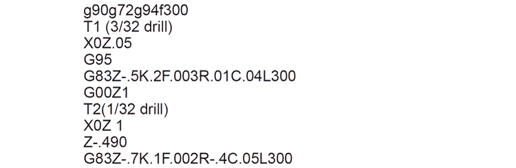 Image of G83 Peck Drill Cycle Program