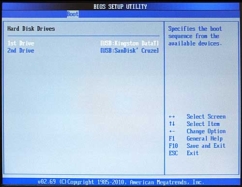 Image of VB7009 Hard Disk Drives Menu