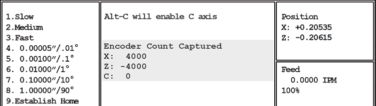 Image of OmniTurn Ctrl-H Diagnostic Screen After Moving Slide