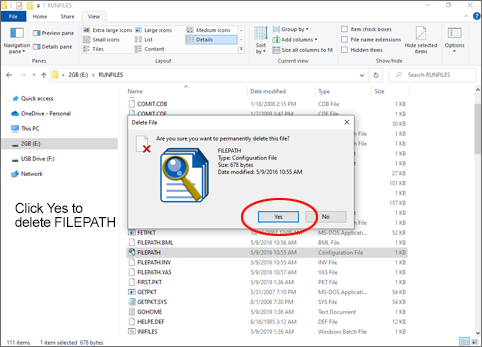 OmniTurn Runfiles Folder: Confirm Delete FILEPATH.CFG